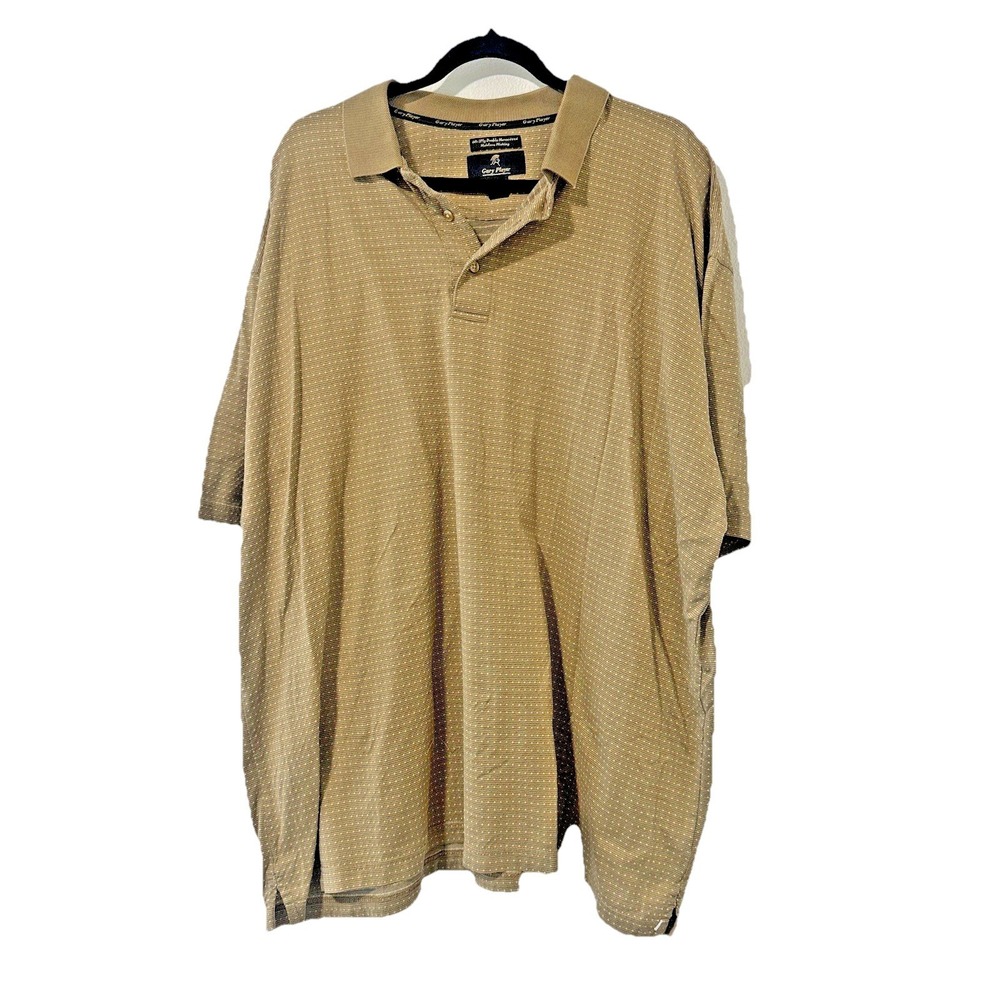Golf Shirt Gary Player Men's 2XL Polo 2Ply 100% Cotton Tan Comfort Sport Classic